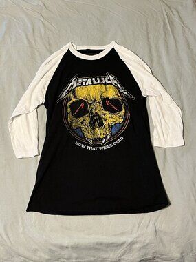 Metallica 'Now That We're Dead' 3/4 Sleeve Raglan baseball tee size S (Men's)